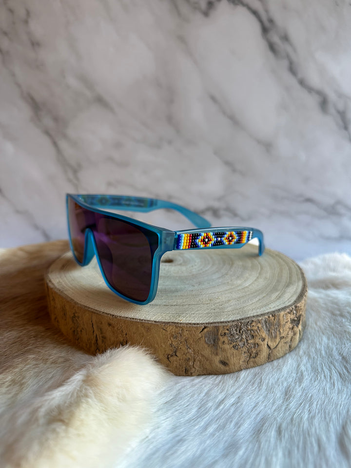 Rebelina Shield Beaded Sunglasses