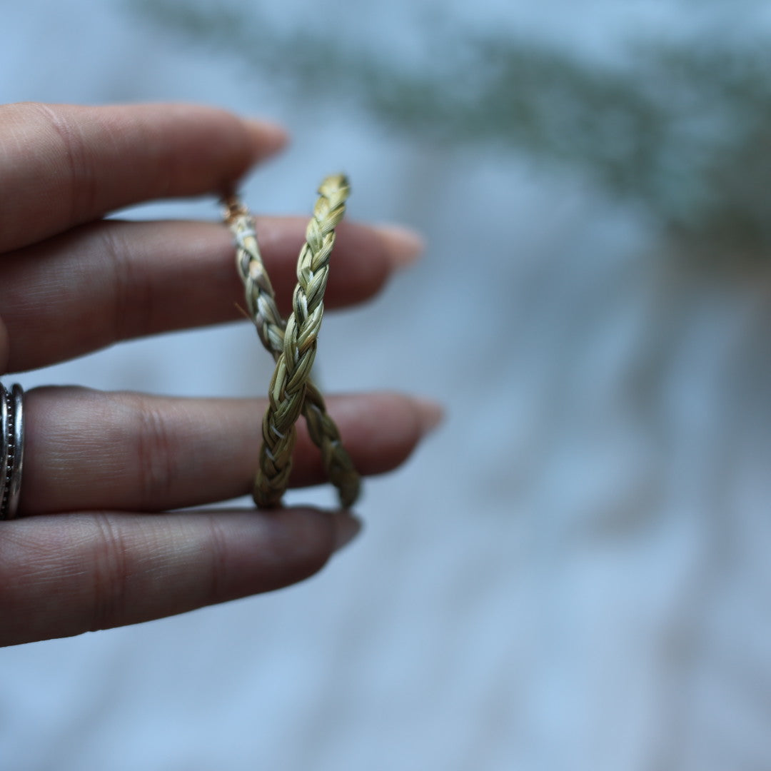 Prairie Beads Sweetgrass Hoop Earrings