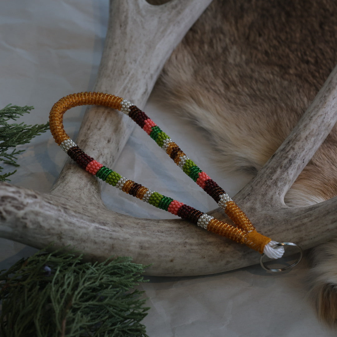 Keegan W. Striped Beaded Wrist Lanyard