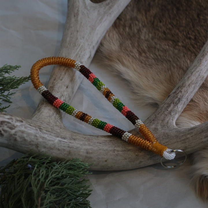 Keegan W. Striped Beaded Wrist Lanyard