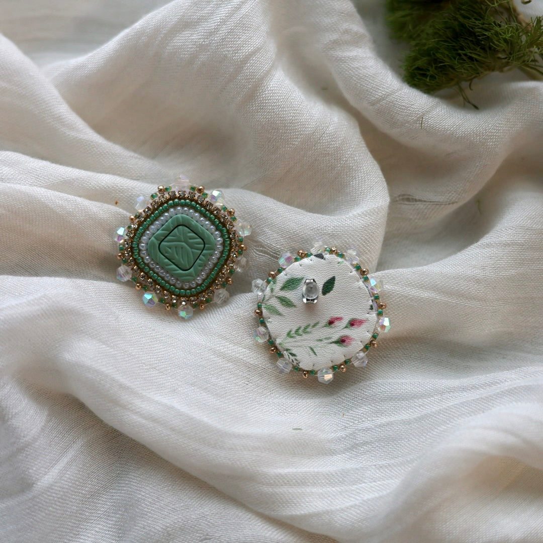 Prairie Beads Sage Green Beaded Earrings