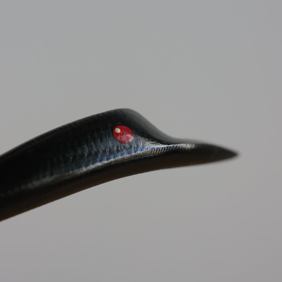 Rob Jerome Small Loon Antler Carving on Wooden Base
