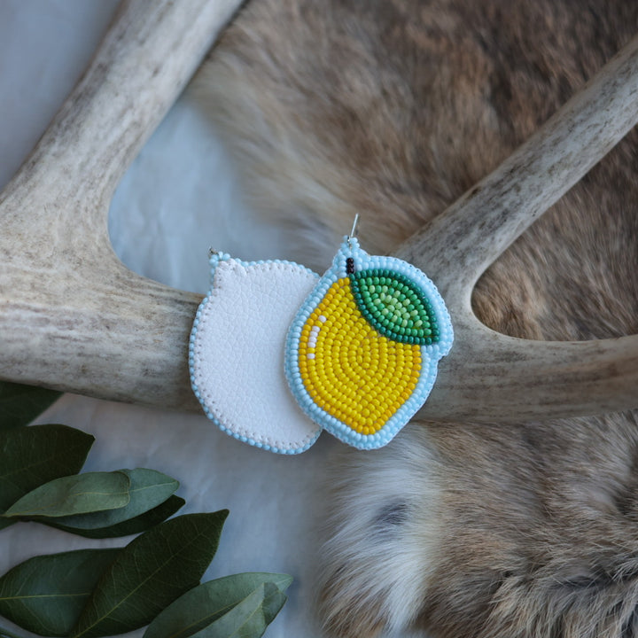 Keegan W. Beaded Lemon Earrings