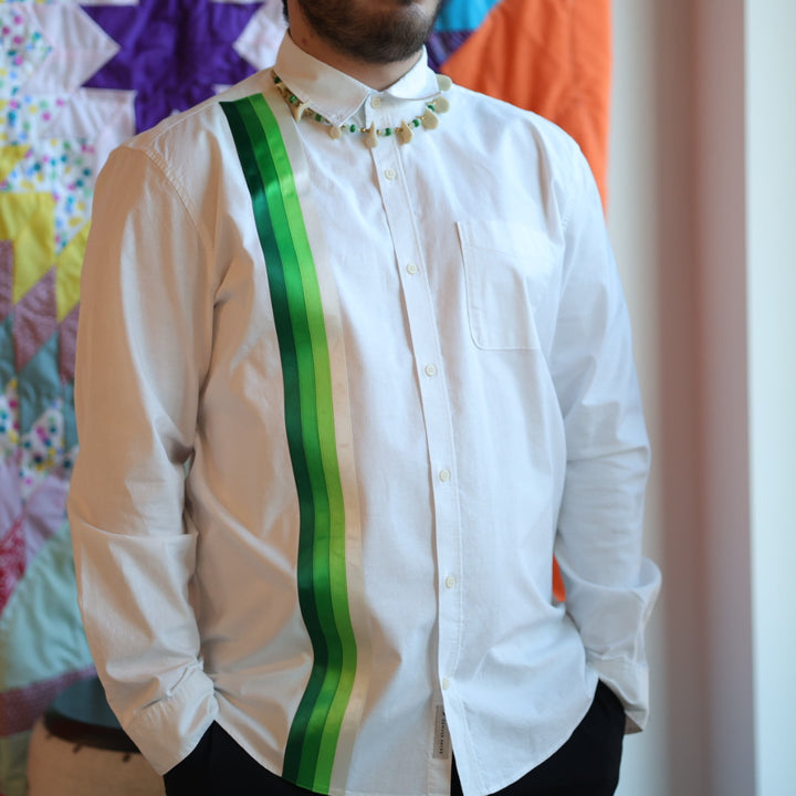 Yellow Mudd Designs Green Ribbon Shirt