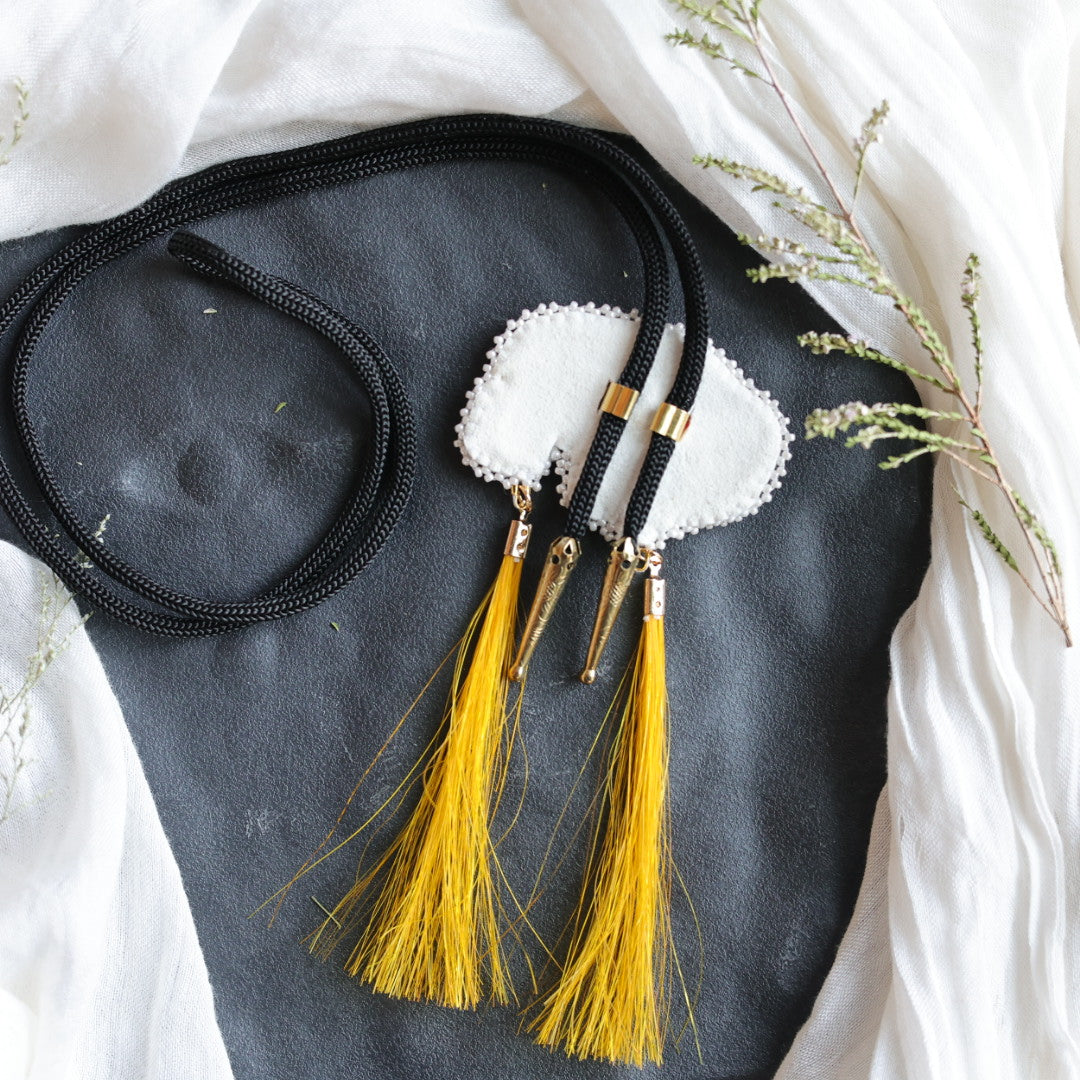 Beth Rose Designs Beaded Bison Bolo Tie