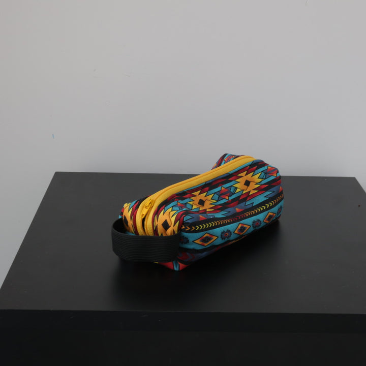 Phoenyx Designs Teal Geometric Cosmetic Bag