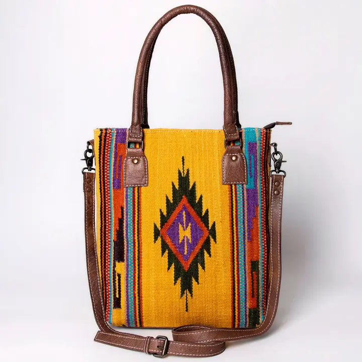 LS Western Yellow Saddle Blanket Western Tote Bag Bag