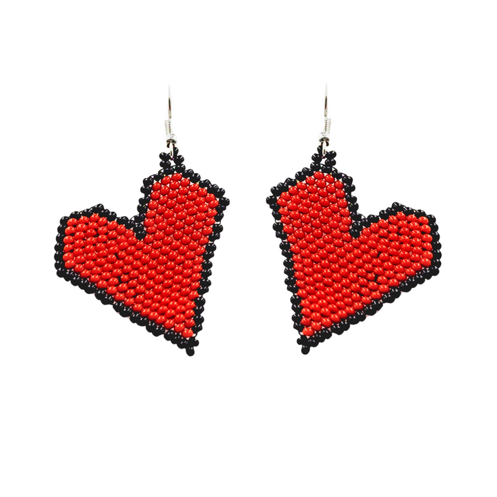 Tribal Root Heart Earrings