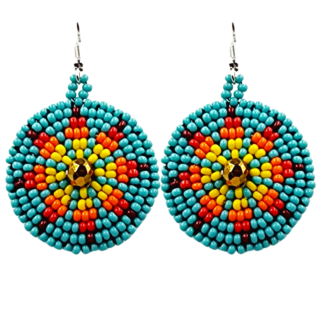 Tribal Root Small Medallion Earrings