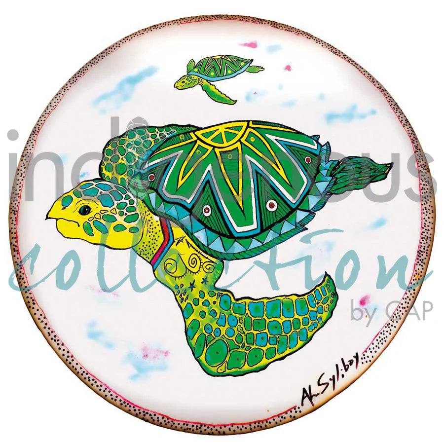 CAP Two Turtles Drum Art Plaque