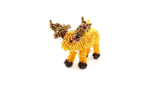 Tribal Roots 3D Beaded Moose Keychain