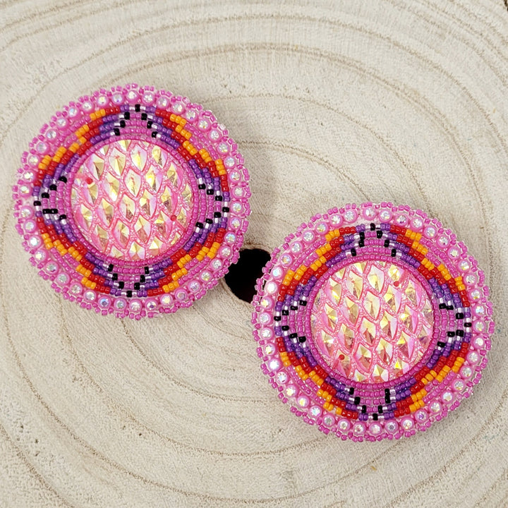 Four D Large Round Earrings