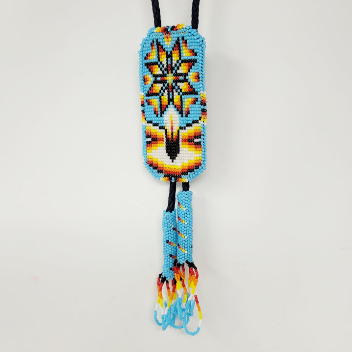 Four D Beaded Feather & Star Bolo Ties