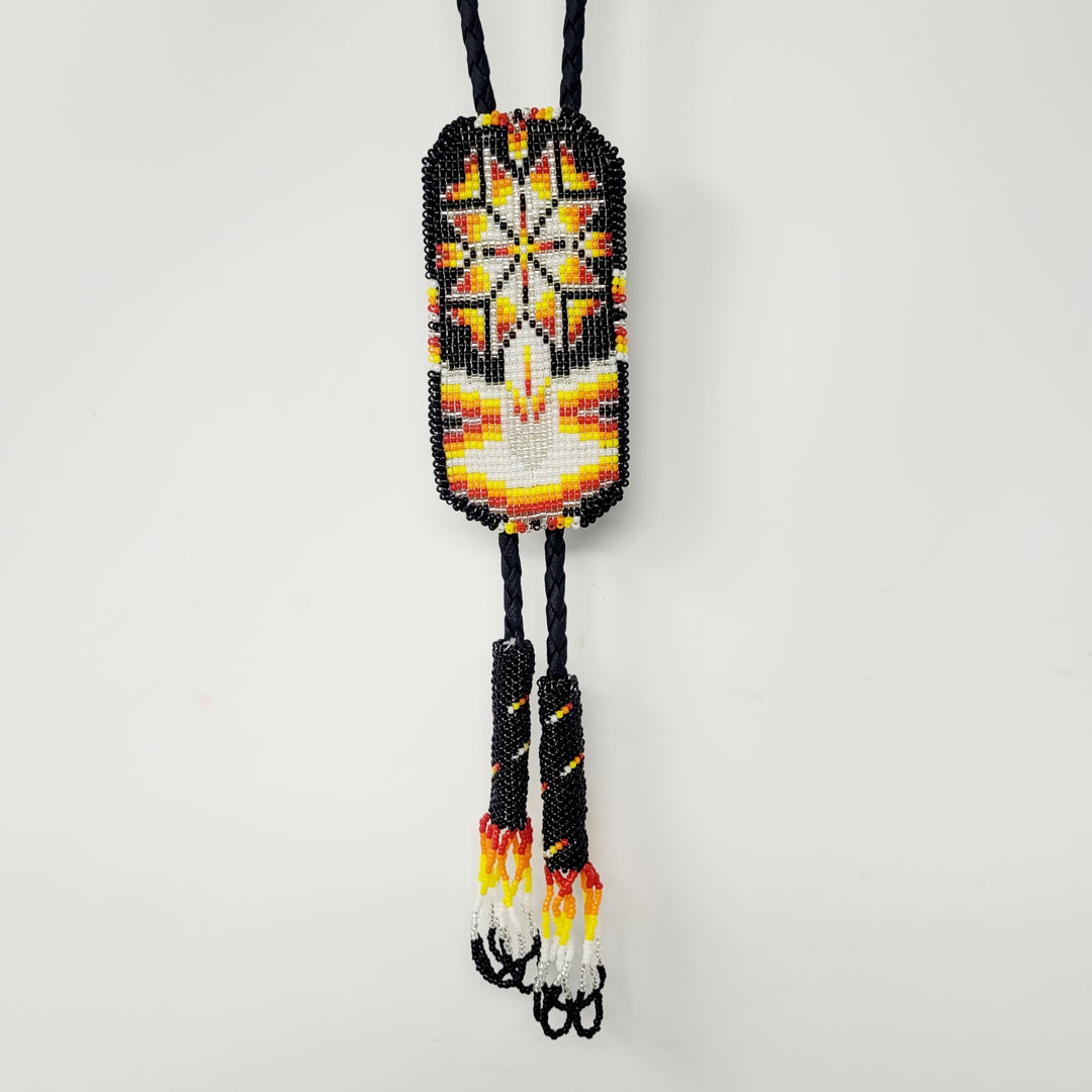 Four D Beaded Feather & Star Bolo Ties