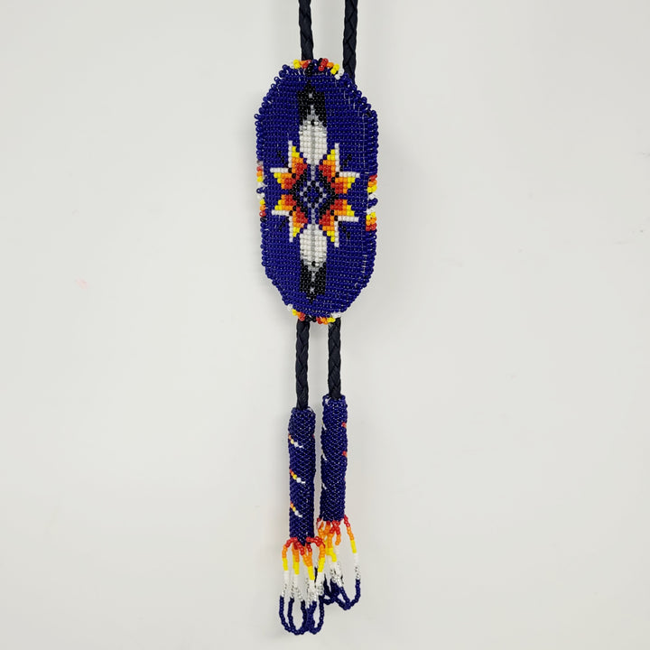 Four D Feather Beaded Bolo