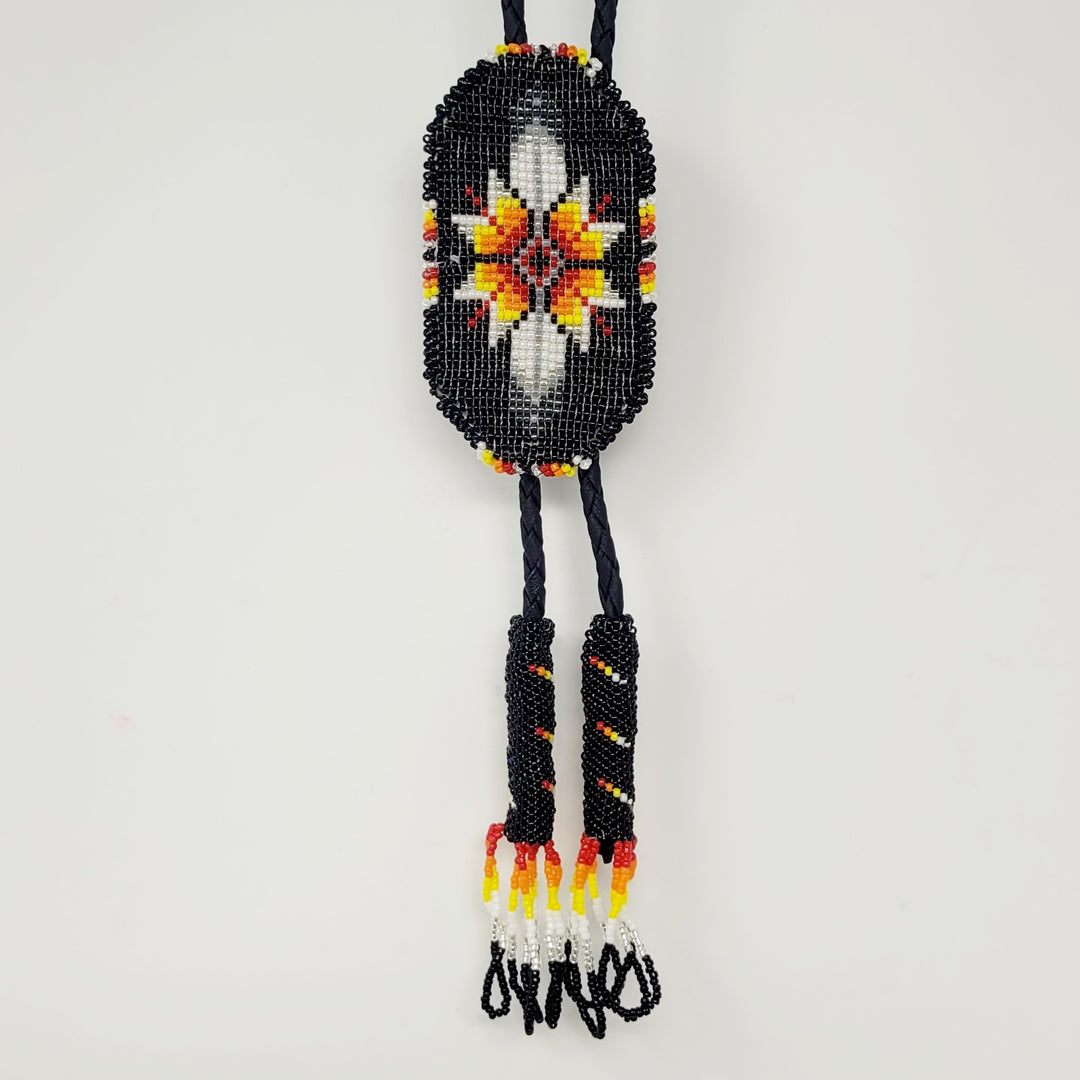 Four D Feather Beaded Bolo