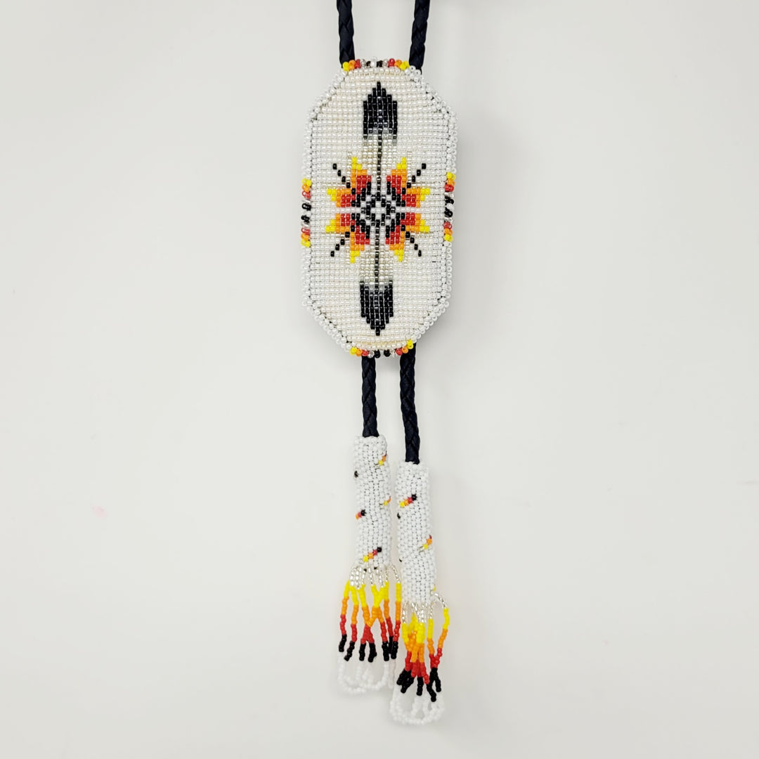 Four D Feather Beaded Bolo