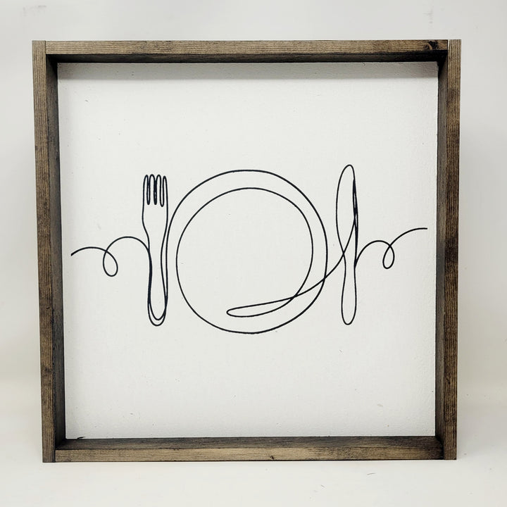 Kitchen Line Art Wood Sign by william rae designs