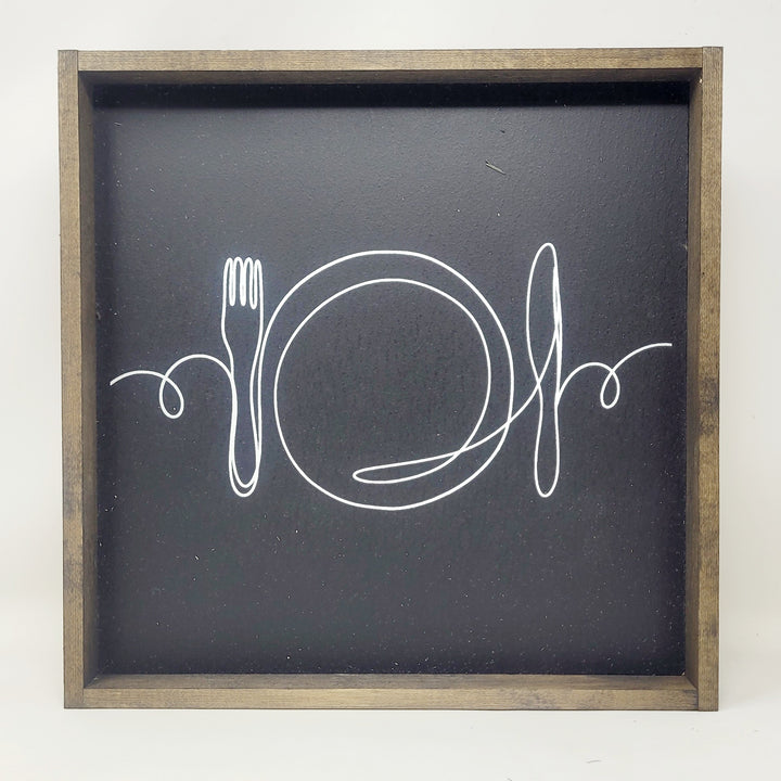 Kitchen Line Art Wood Sign by william rae designs