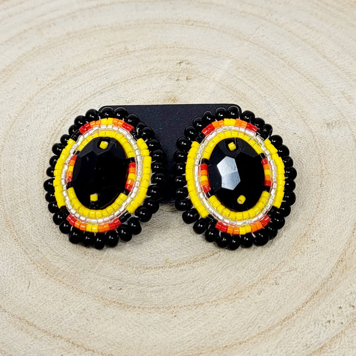 Larissa M Medium Beaded Black Earring Collection