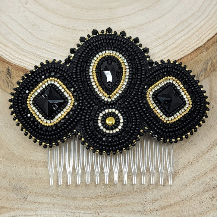 Beth Rose Designs Beaded Black & Gold Set