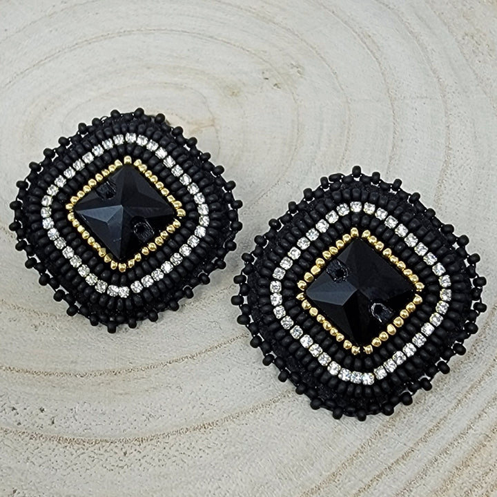 Beth Rose Designs Beaded Black & Gold Set