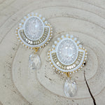 Beth Rose Designs White Crystal Earrings