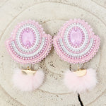 Beth Rose Designs Pink Crystal Earrings & Necklace
