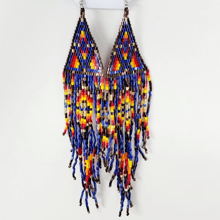 Four D Shoulder Duster Beaded Earrings