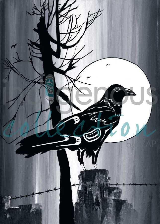 CAP Full Moon Raven Art Plaque