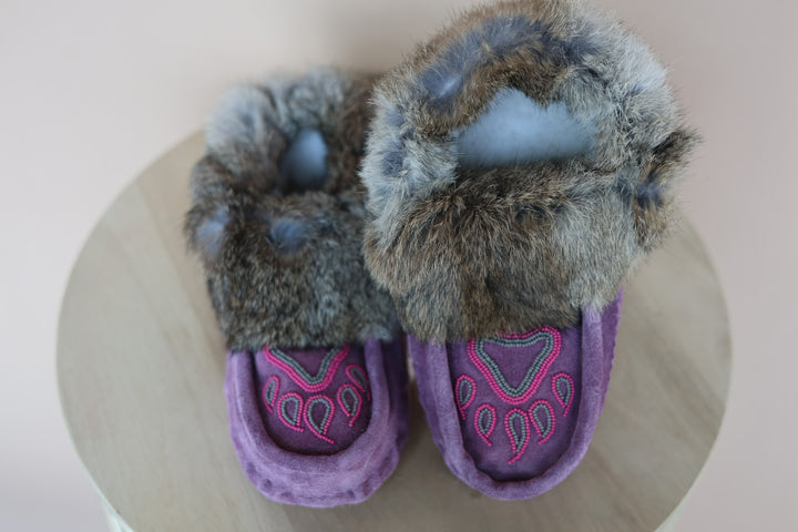 Ironstar Co. Mauve Moccasins With Wolf Paw Detail