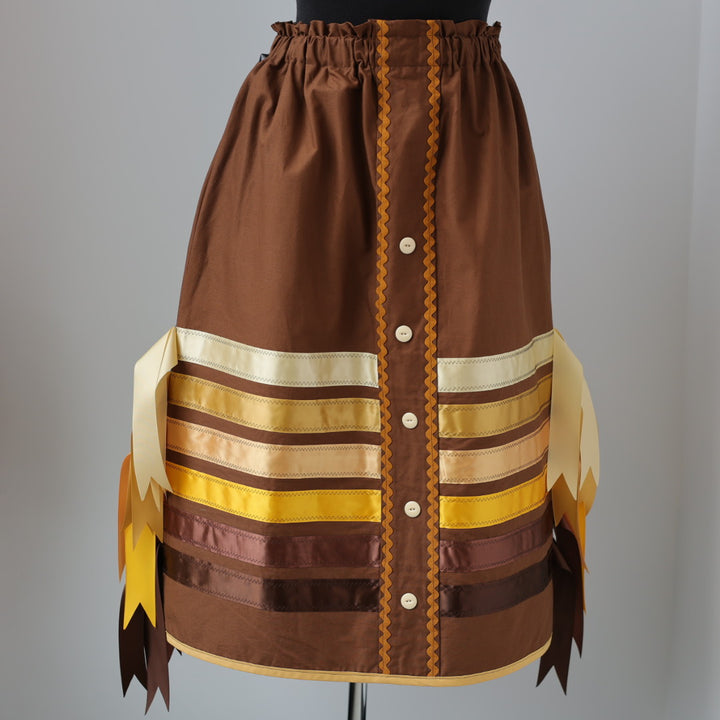 Vi's CREE-ations Brown Button Panel Ribbon Skirt