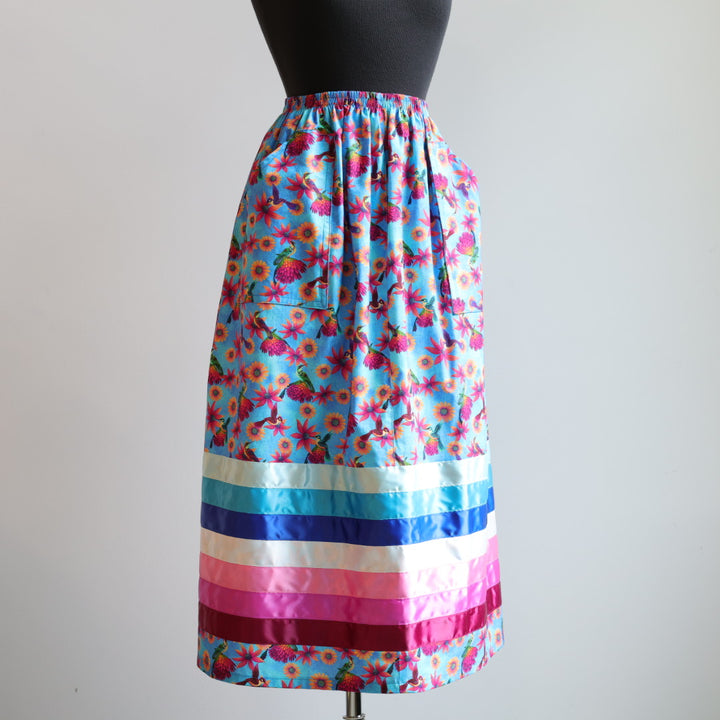 Margaret R. Blue & Pink Ribbon Skirt