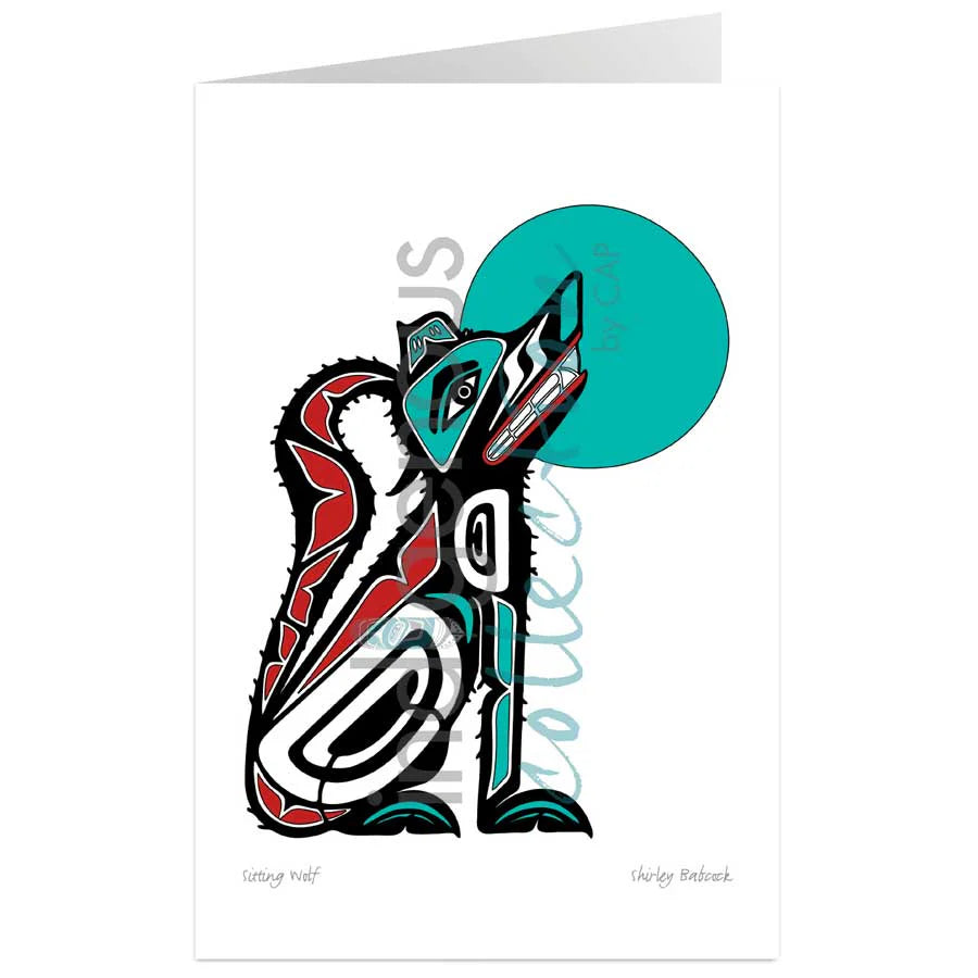 CAP Sitting Wolf Art Card