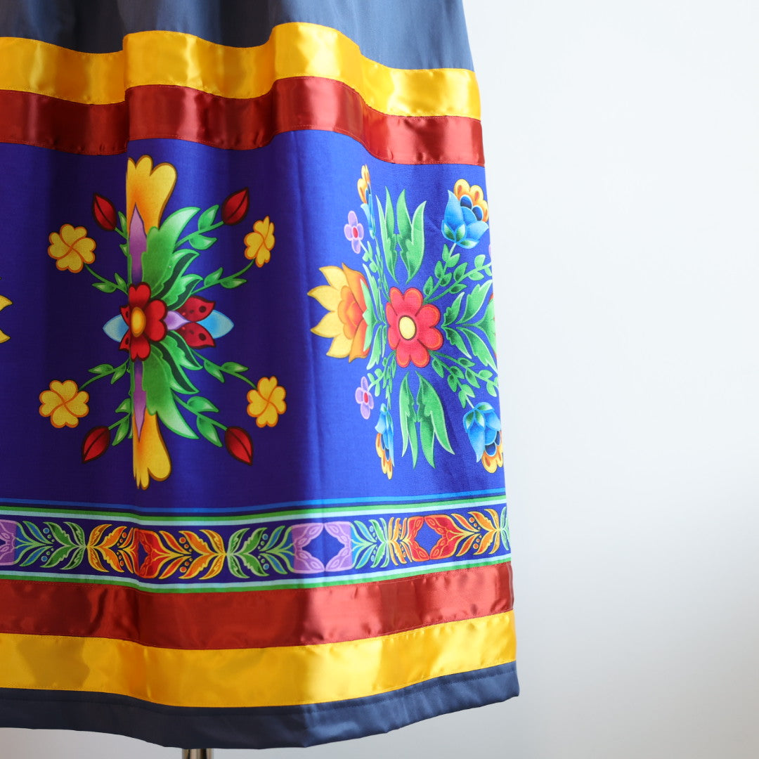 Margaret R. Floral Panel Ribbon Skirt