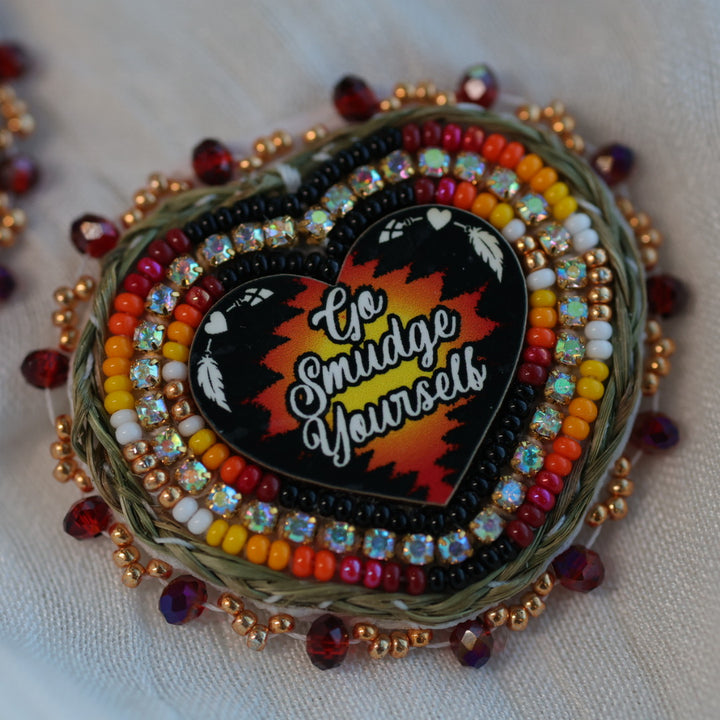 Prairie Beads Go Smudge Yourself Sweetgrass Earrings