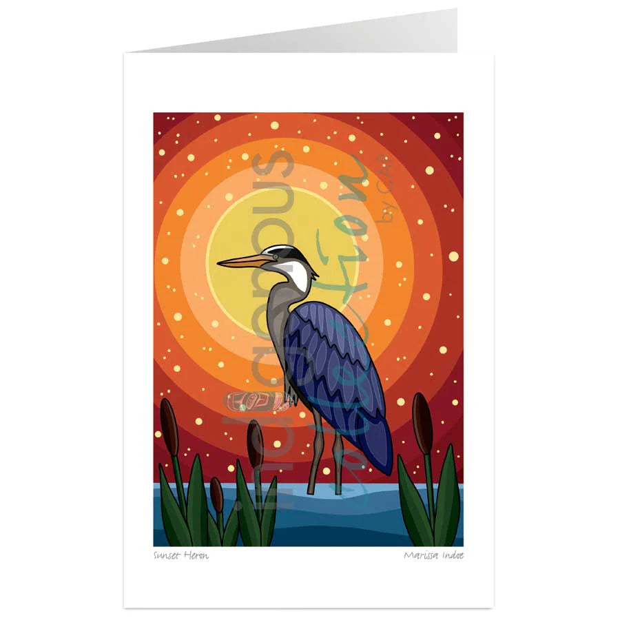 CAP Sunset Heron Art Card