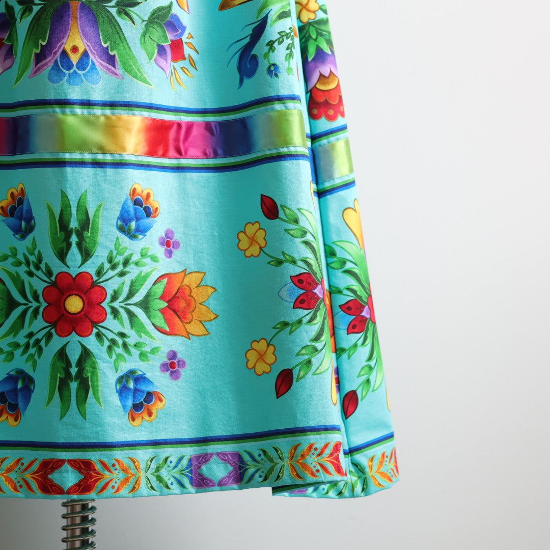 Phoenyx Designs Turquoise & Floral Rainbow Ribbon Skirt