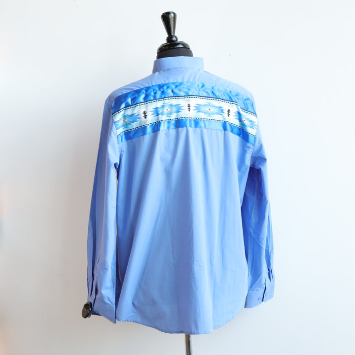 Phoenyx Designs Dusty Blue Southwest Ribbon Shirt