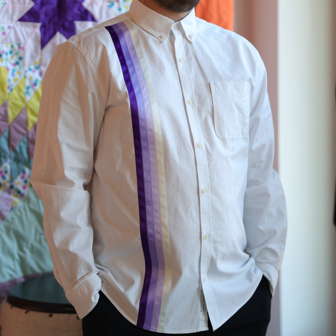 Yellow Mudd Designs Purple Ribbon Shirt