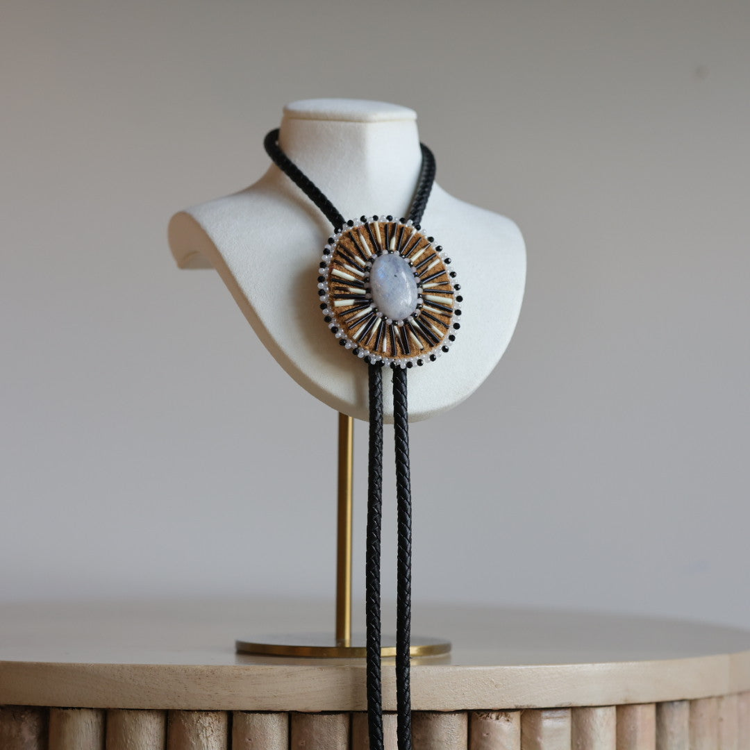 TLee Beads Moonstone Bolo Tie