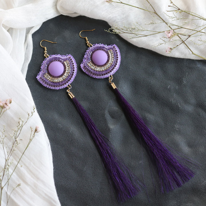 Beth Rose Designs Purple Fancy Horsehair Earrings