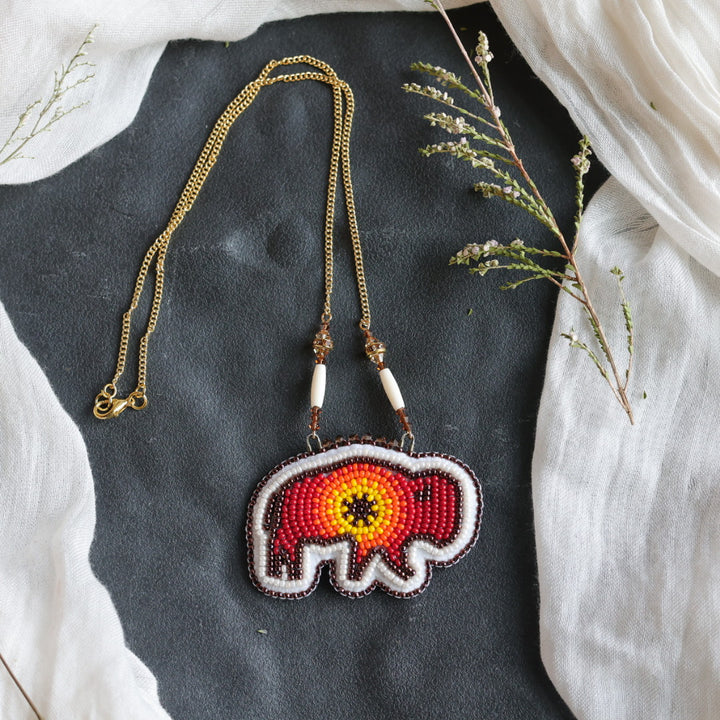Beth Rose Designs Beaded Bison Necklace