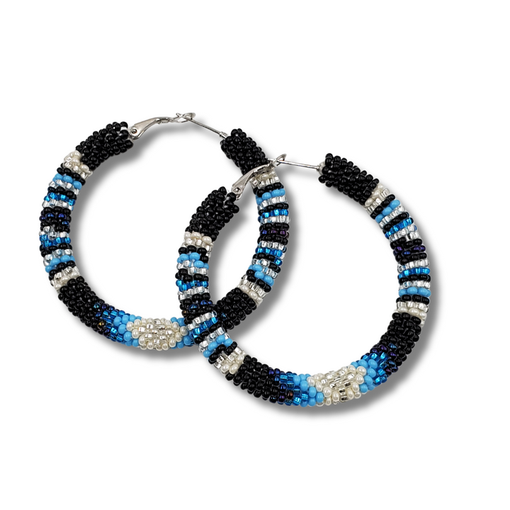 Tribal Roots Crochet Large Hoop Earrings