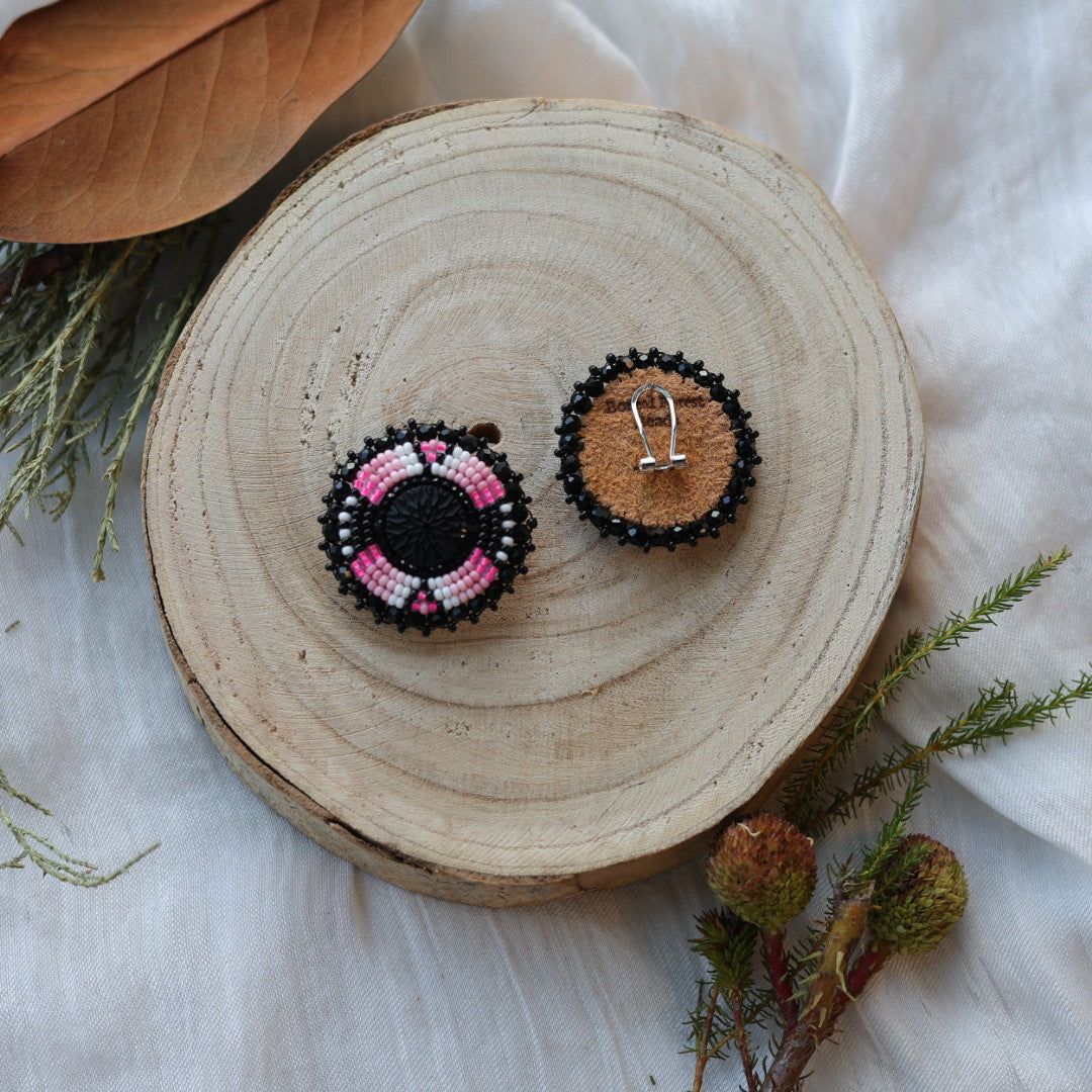 Boreal Forest Beads Beaded Round Earrings