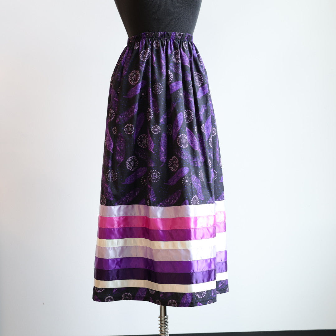 Margaret R. Black w/Feathers Ribbon Skirt