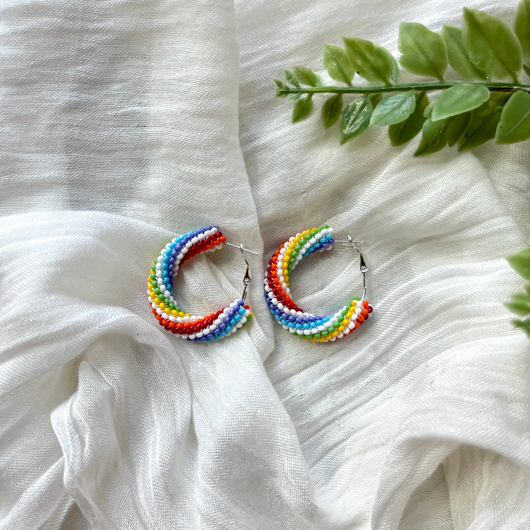 Prairie Beads Small Peyote Hoops