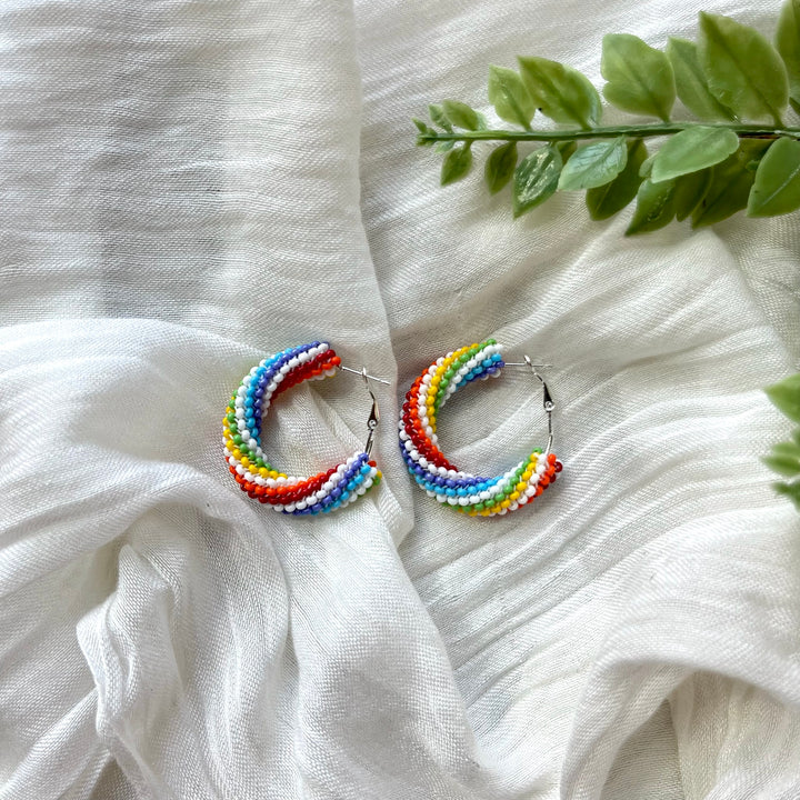 Prairie Beads Small Peyote Hoops