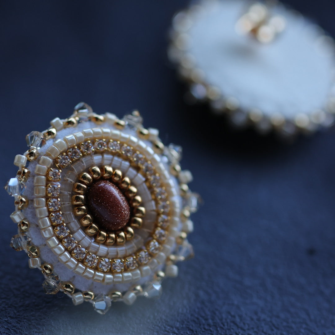Beth Rose Designs Petite Goldstone Beaded Earrings