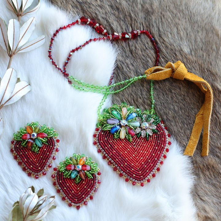 Mercedes G. Strawberry Blossom Necklace & Earrings